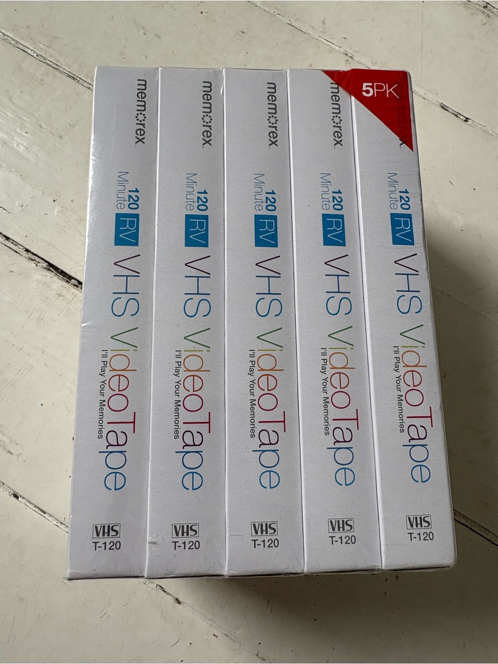 Memorex VHS Blank Video Tapes 5 Pack T-120 120 Minute RV Sealed New